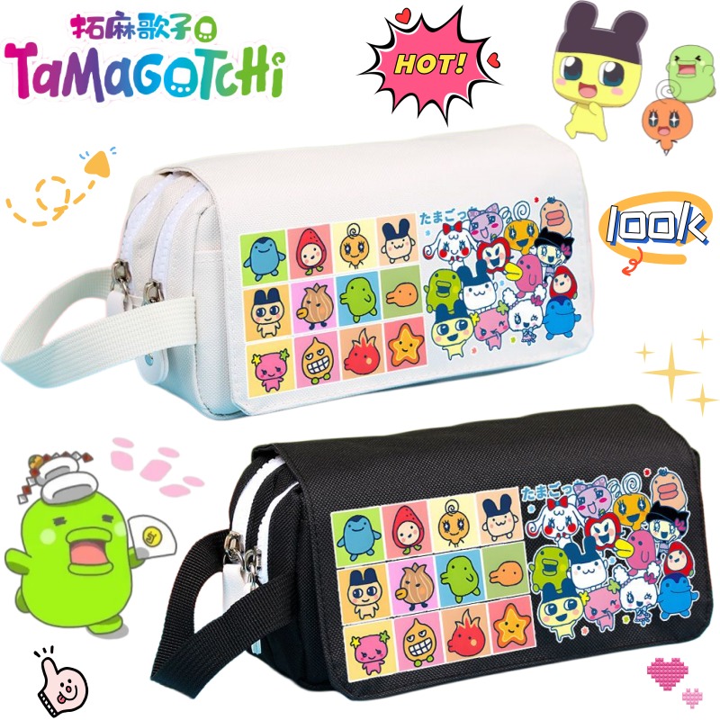 Pencil Case Large - Tamagotchi Kuchipatchi Mimitchi Mametchi, accessoire d'animation,